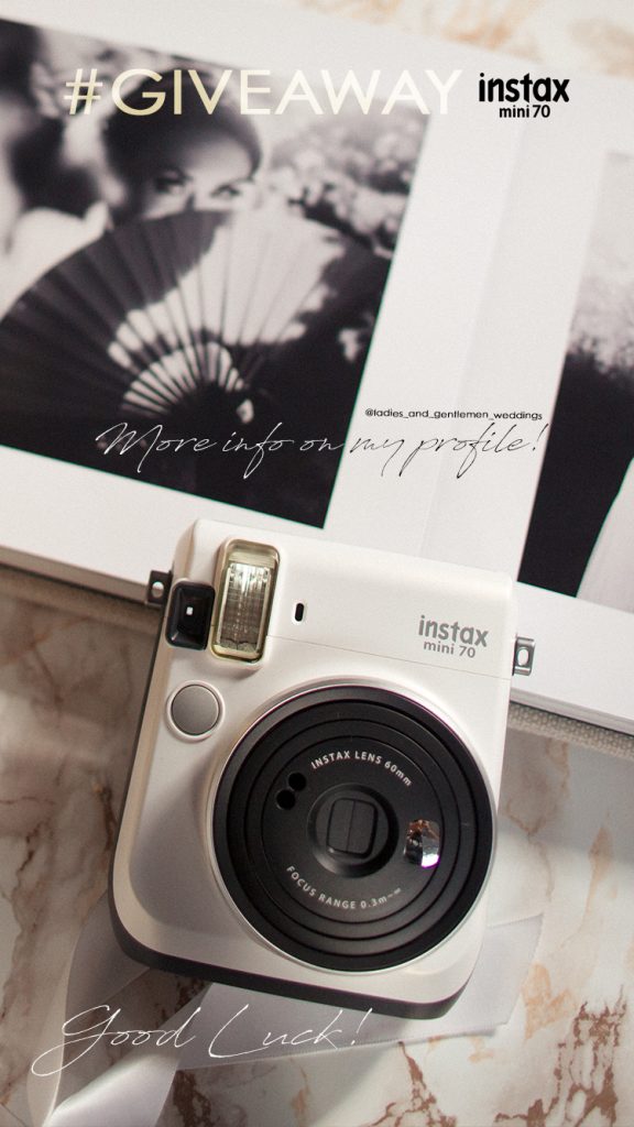 FujiFilm Instaxmini70 Giveaway wedding photography