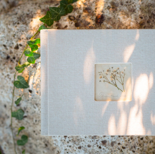 Wedding book cover, hand made wedding book with flowers