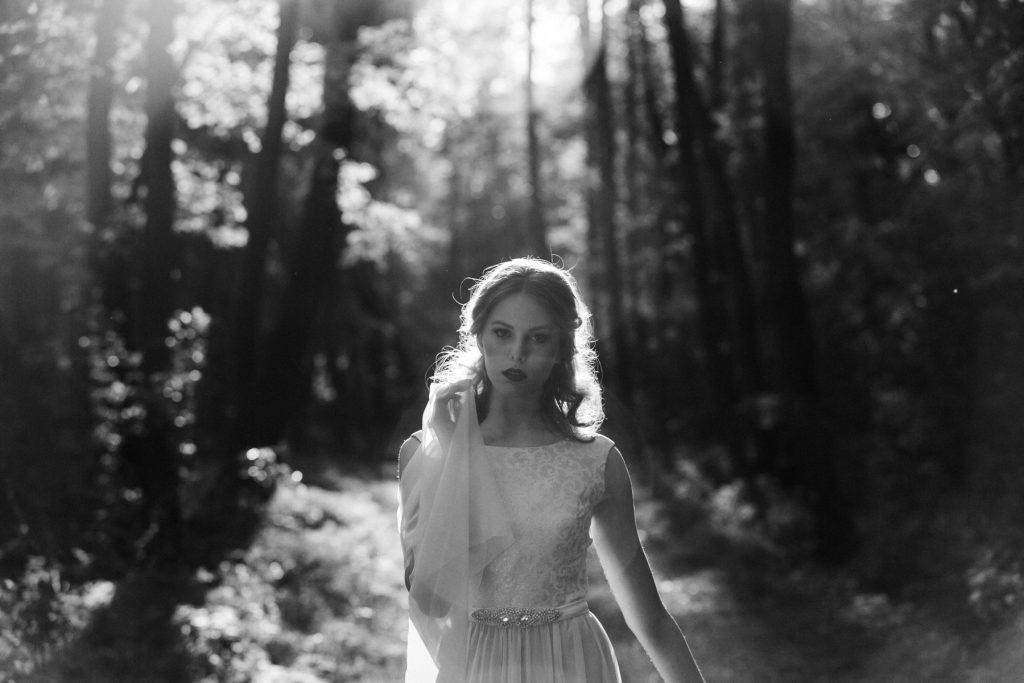 Fashion style wedding photography, runaway bride Boho wedding photosession